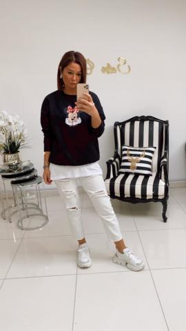 Mickey Siyah Sweat