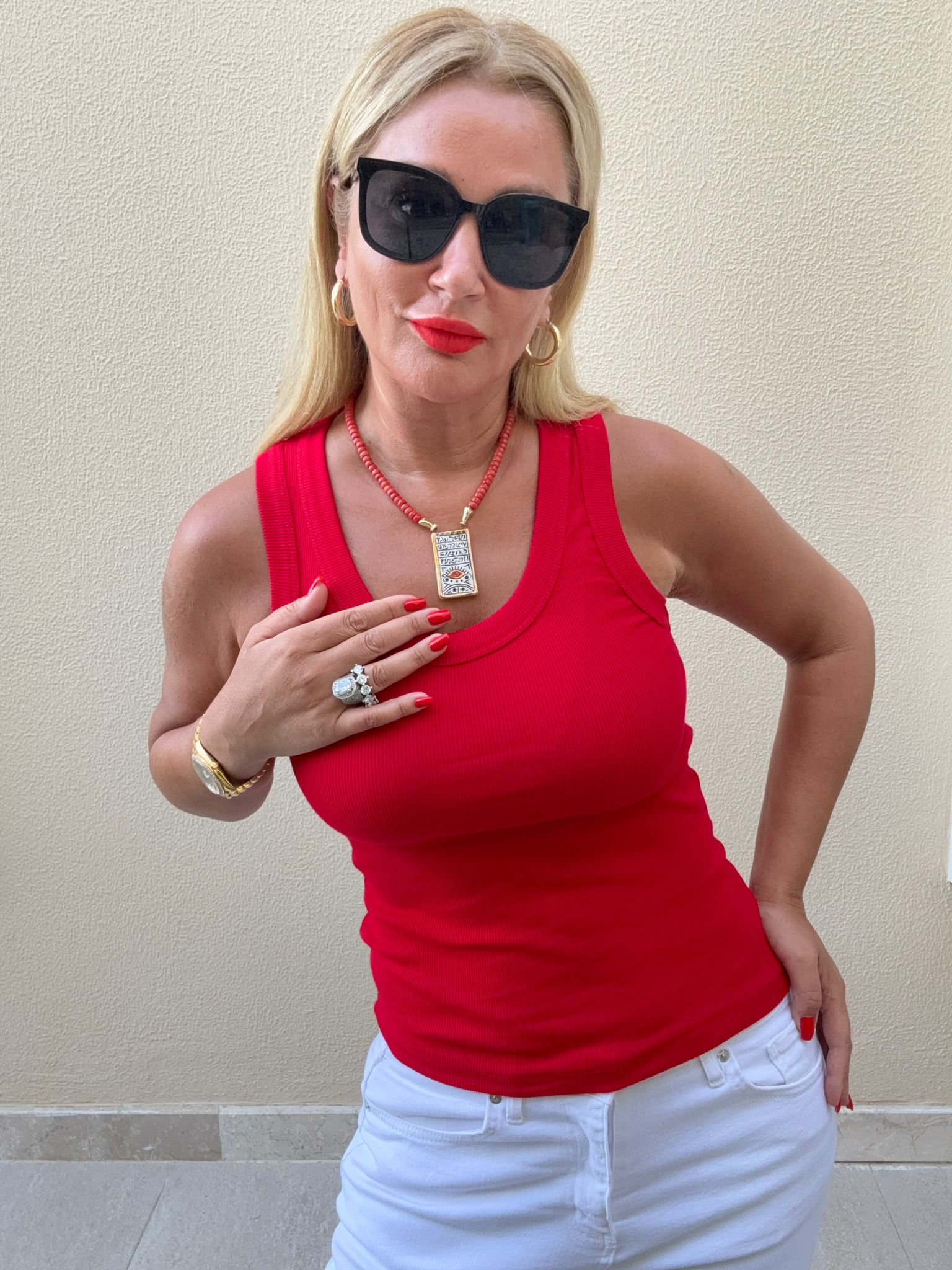 Zilga Kırmızı Fitilli Likralı Atlet