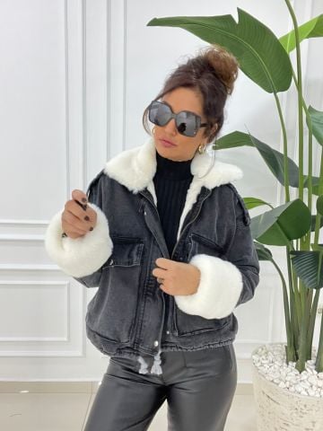 Leila Antrasit Kot Ceket