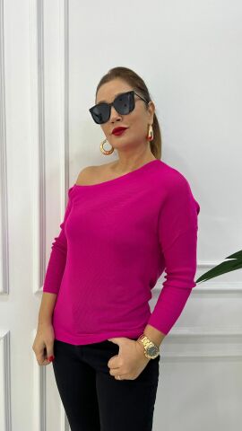Mose Omzu Açık Fuşya Triko