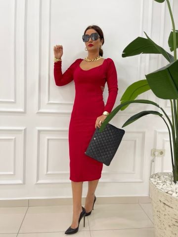 Mujer Kırmızı Elbise S - KIRMIZI