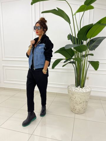 İsabel Siyah Kot Ceket