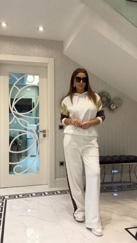 Coke Leopar Detay Ekru Takım