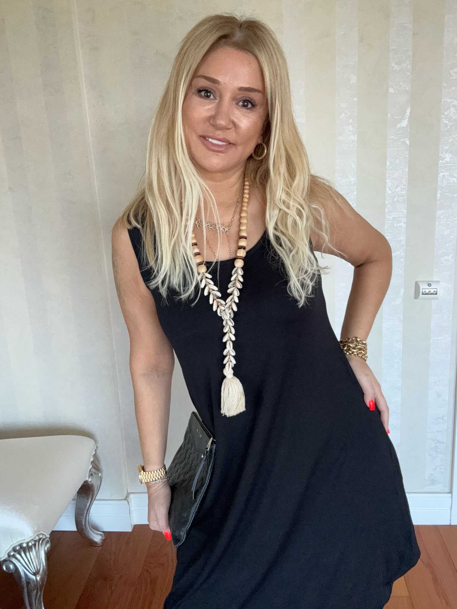 Ader Siyah Askılı Elbise