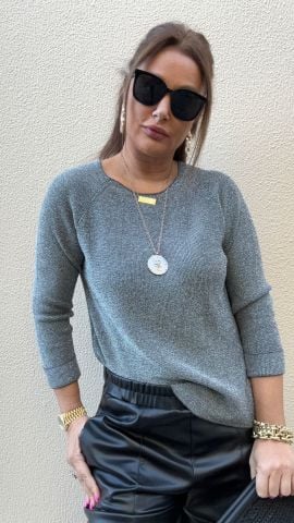 Swon Kadın Gümüş Rengi Triko