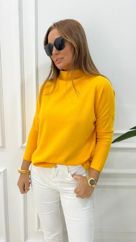 Gleen Yarım Balıkçı Sarı Triko