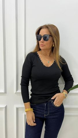 Minela Kadın Siyah Triko