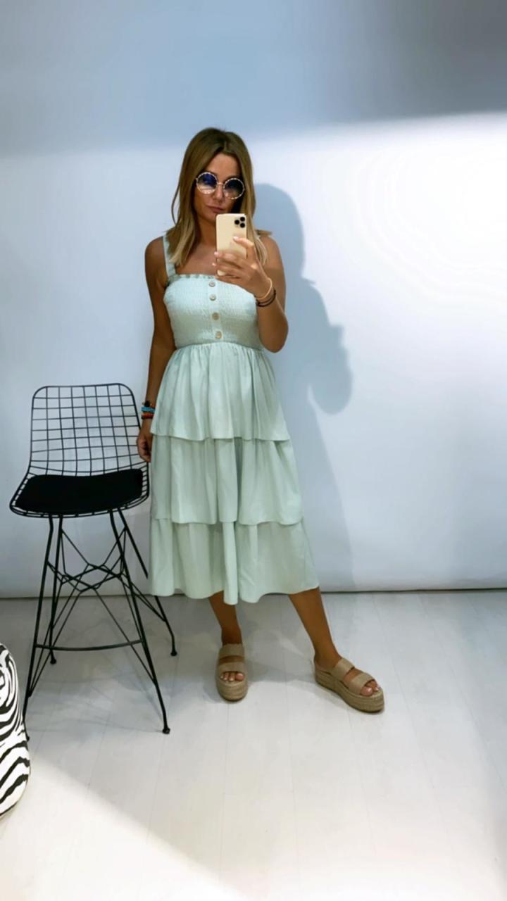 Roma Mint Yeşil Elbise
