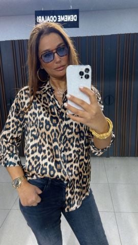 Delfa Leopar Gömlek