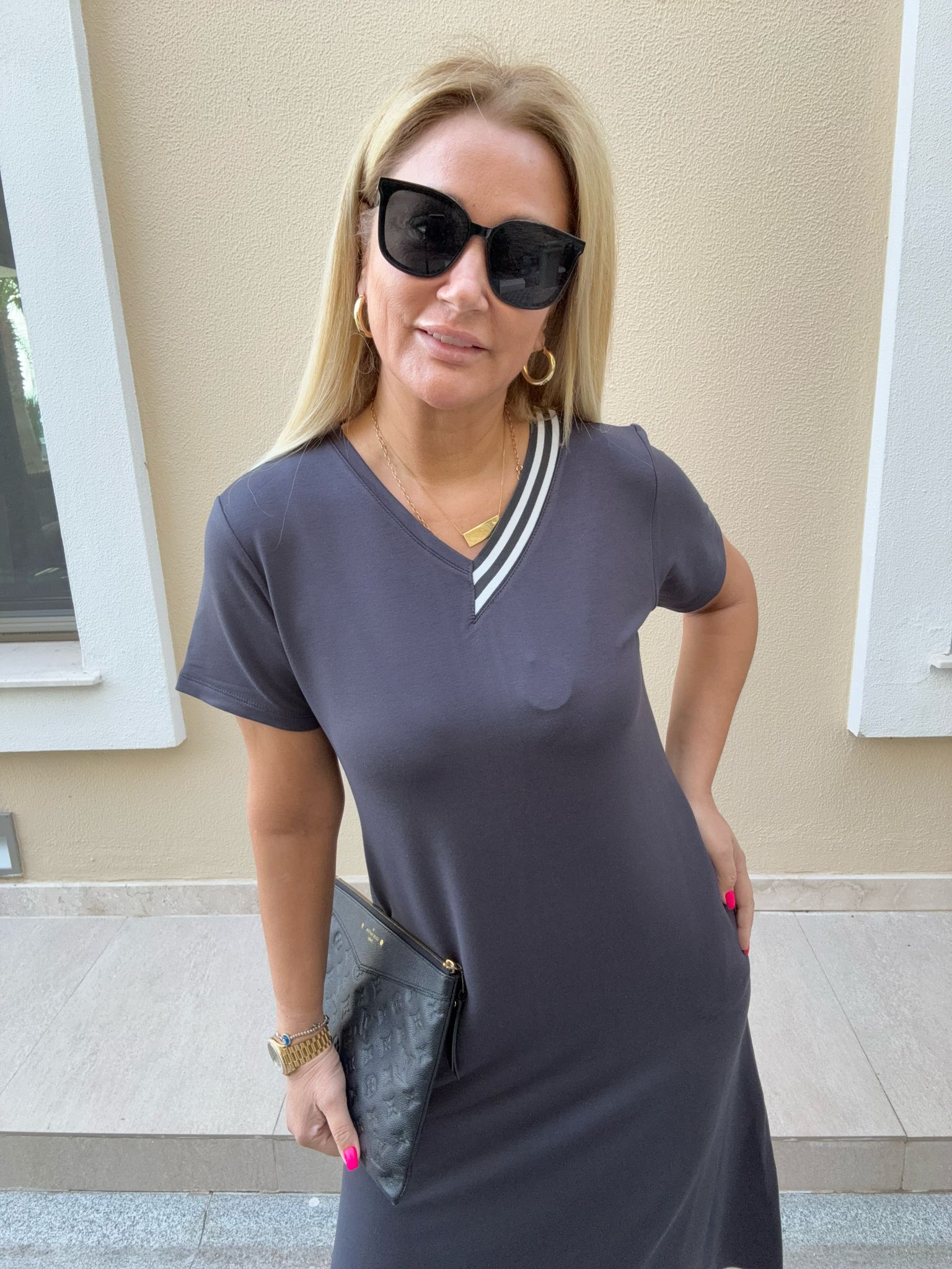 Carrie Antrasit Elbise