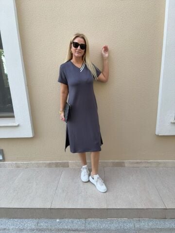 Carrie Antrasit Elbise