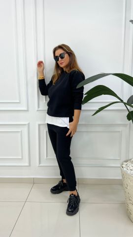 Sendy Kadın Siyah Eşofman Takım