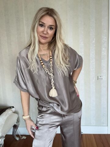 Via Gümüş Saten Takım