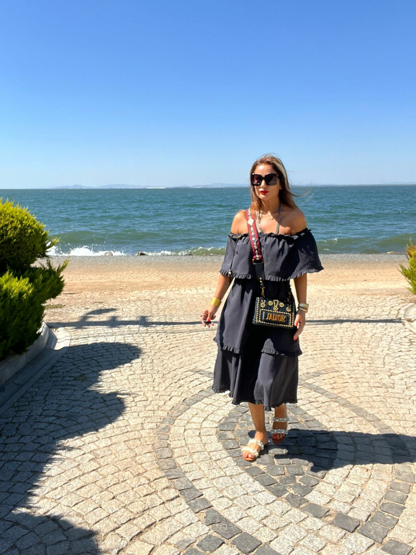 Ribis Kadın Siyah Askılı Elbise