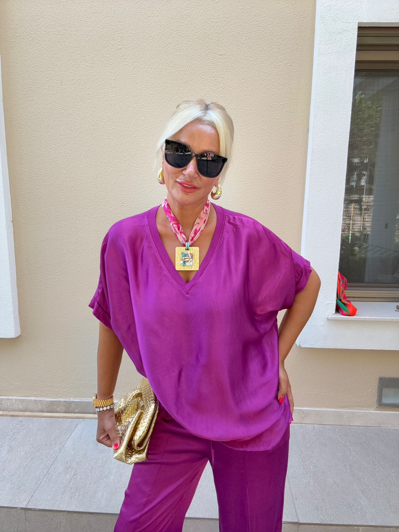 Via Leylak Saten Takım