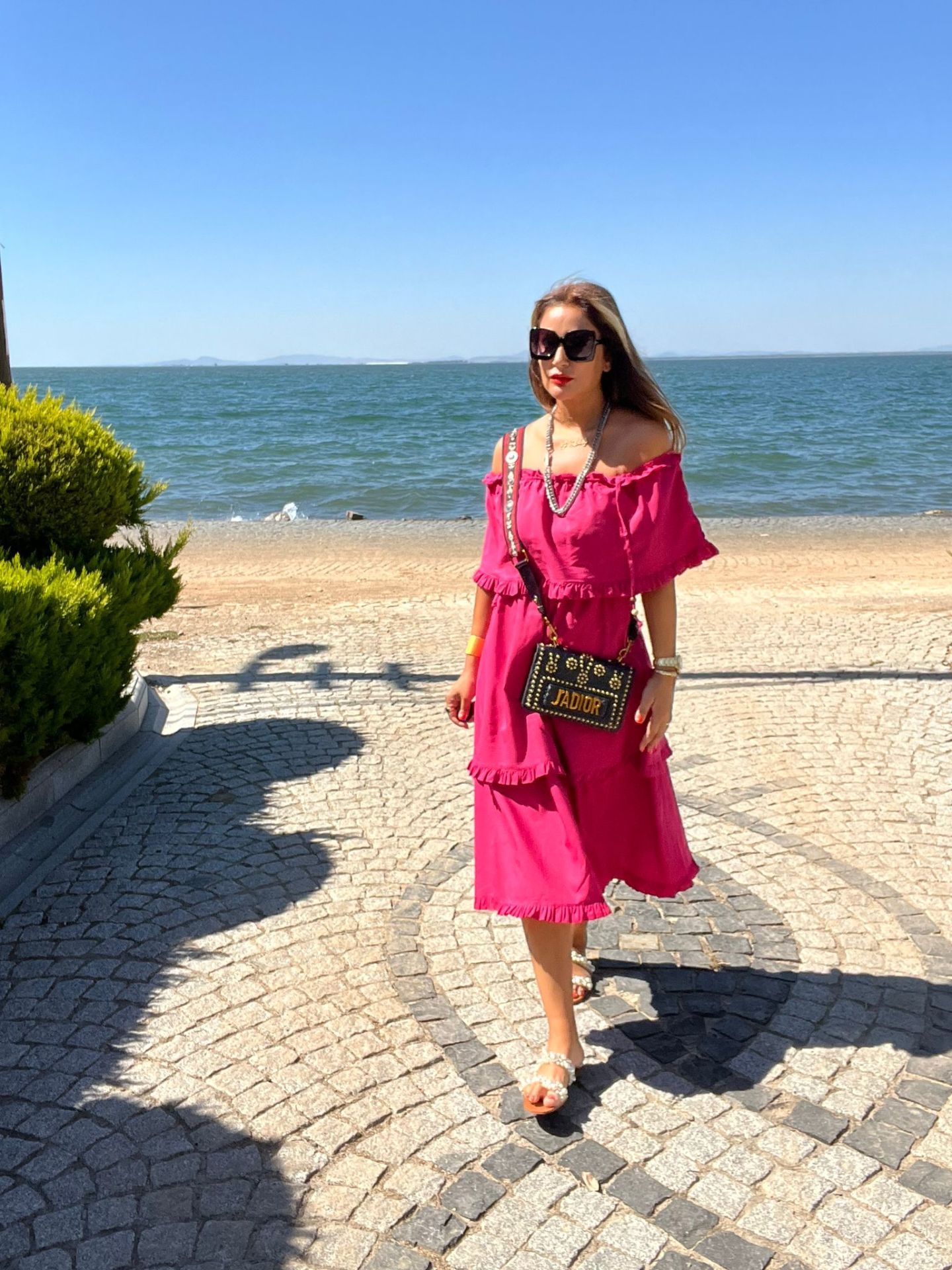 Ribis Kadın Fuşya Askılı Elbise