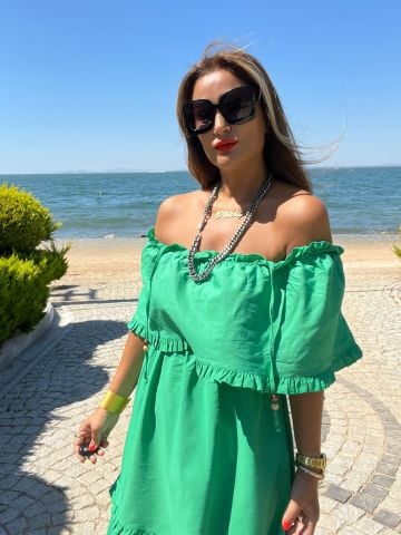 Ribis Kadın Yeşil Askılı Elbise