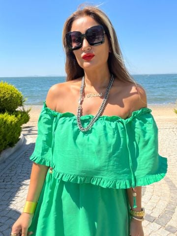 Ribis Kadın Yeşil Askılı Elbise