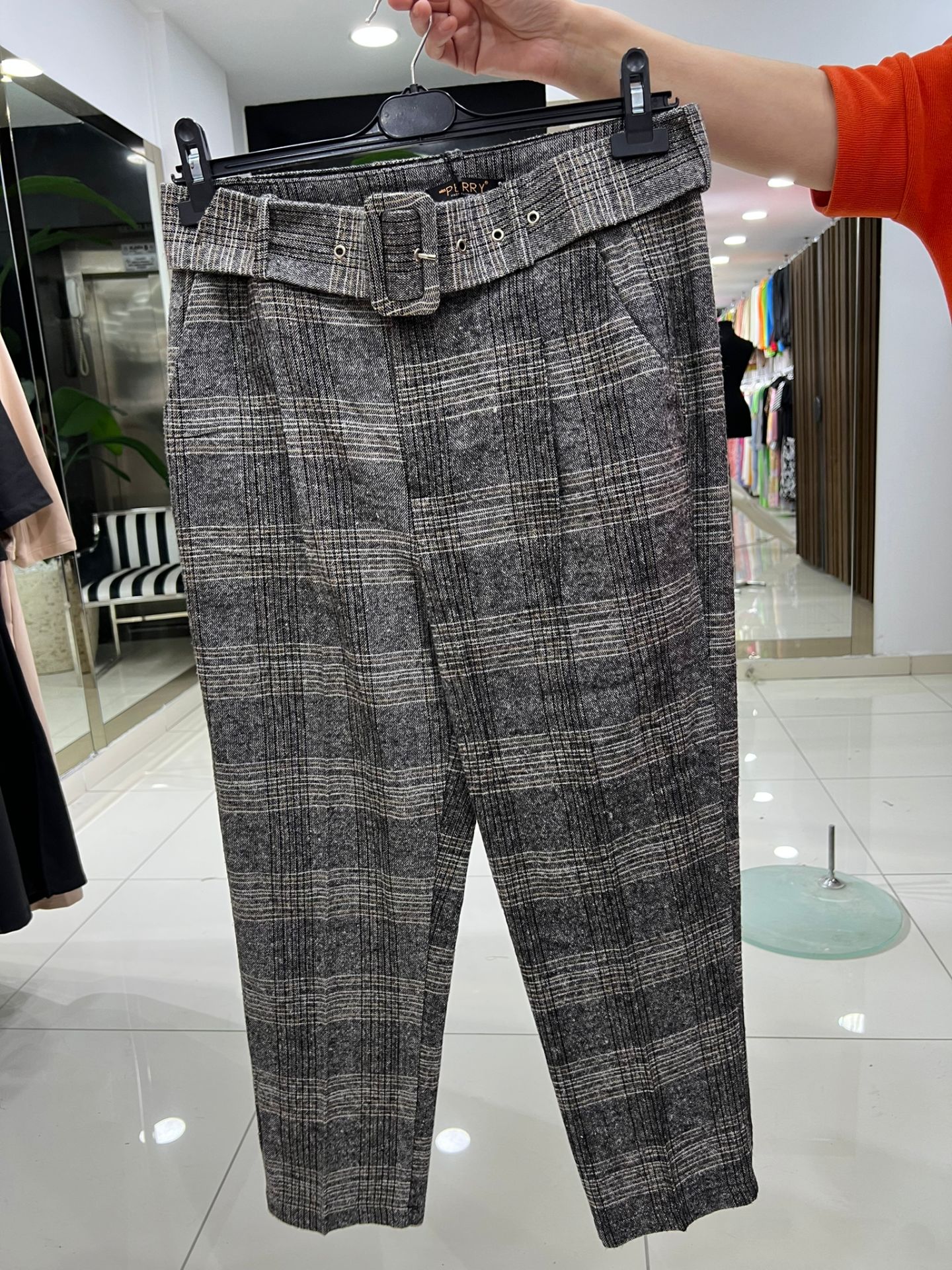 PR5588 Gri-Sarı Çizgili Pantalon