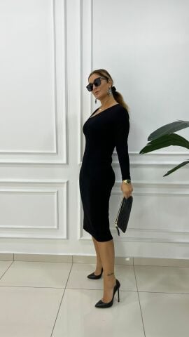 Halle Kadın Siyah Elbise