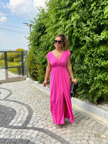 Mariba Kadın Pembe Uzun Elbise