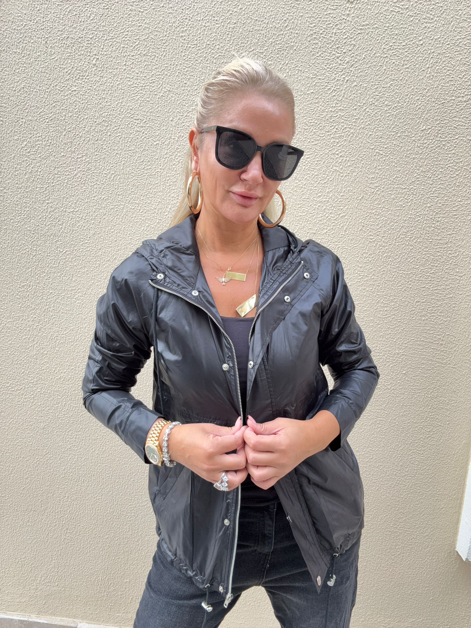 Adrina Siyah Yağmurluk