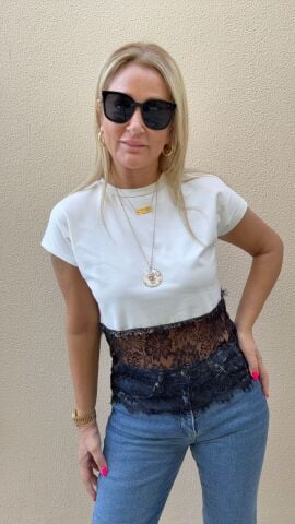 Şelwa Beyaz Dantelli Basic