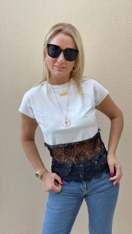Şelwa Beyaz Dantelli Basic