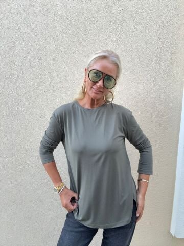 Zuby Biye Detaylı Haki Bluz