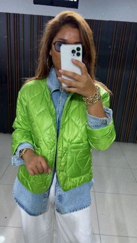 Linta Yeşil Kapitone Mont