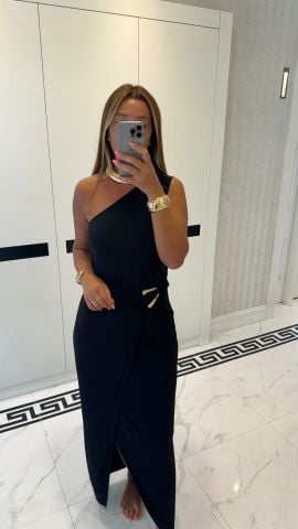 Aleza Tek Omuz Tokalı Elbise