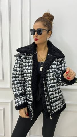 Betti Kadın Siyah Kazayak Desen Mont