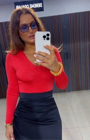 Talk Kırmızı Bodysuit
