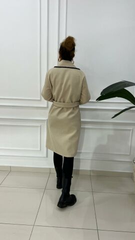 Binor Kadın Taş Rengi Kaban