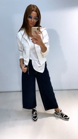 Mavi Geniş Paça Pantalon