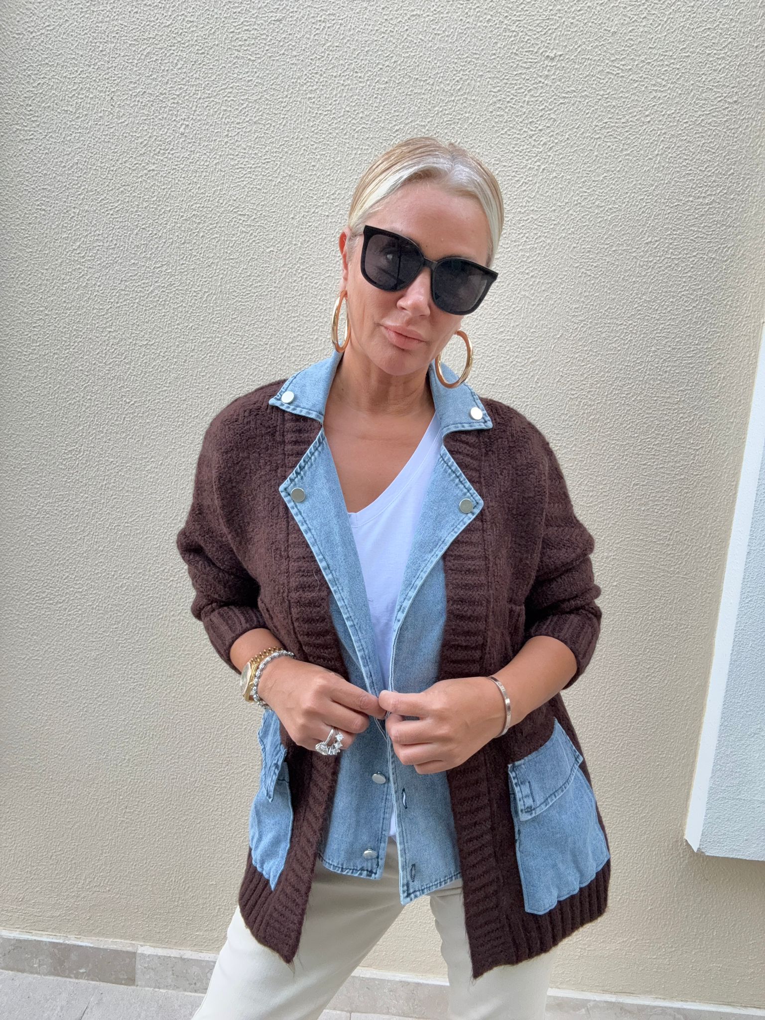 Bucky Kahverengi Triko Hırka