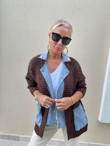 Bucky Kahverengi Triko Hırka