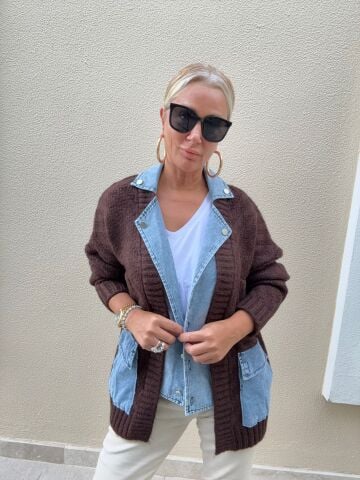 Bucky Kahverengi Triko Hırka