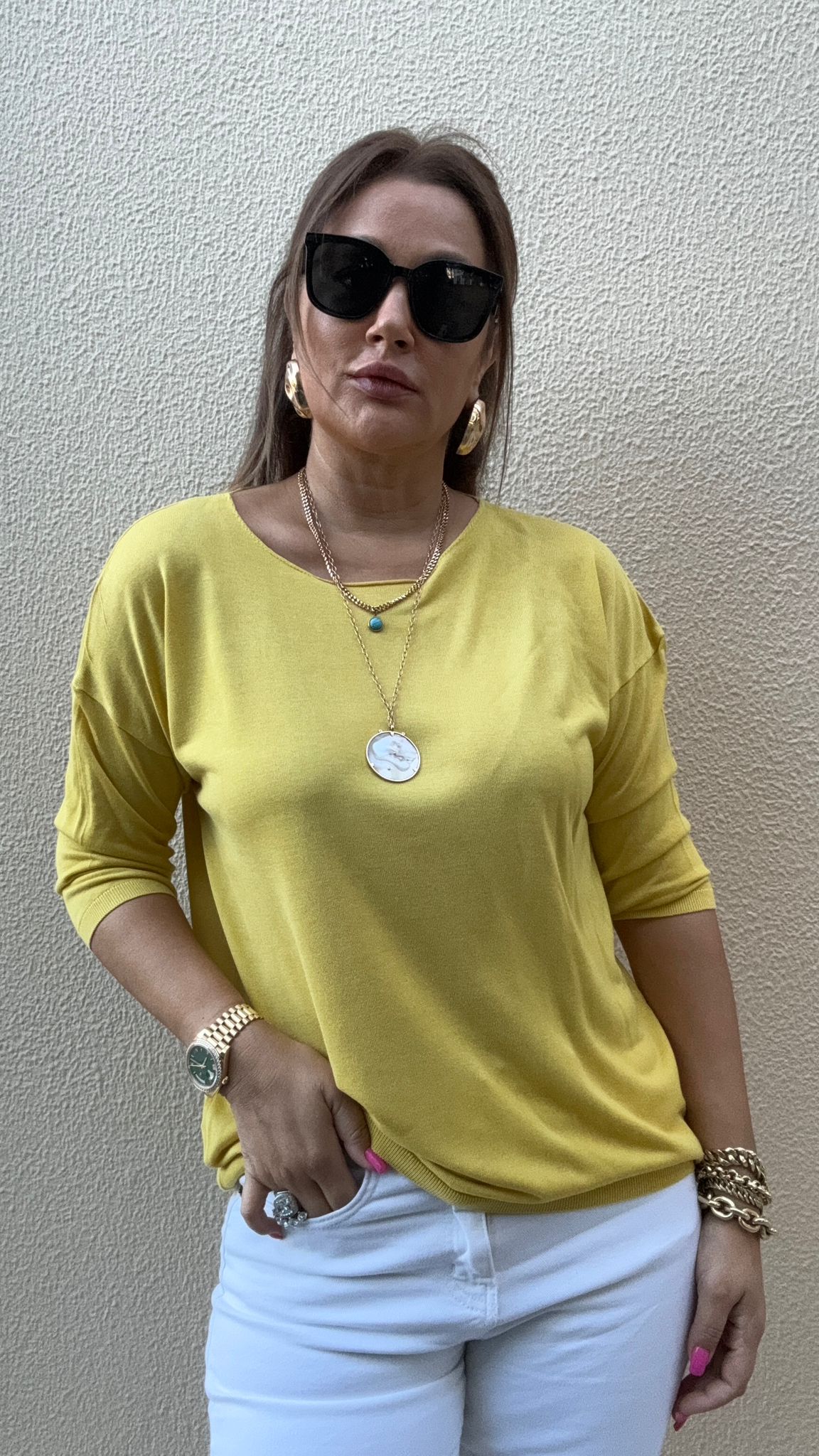 Zeyza Hardal Sarısı Triko