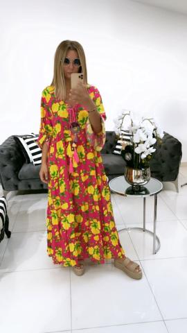 Boho Pembe Elbise