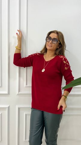 Rashi Kadın Kırmızı Triko