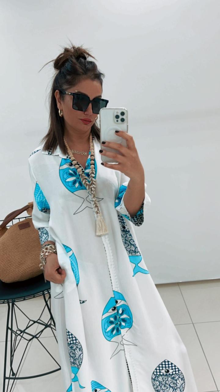Pearl Mavi Balık Elbise