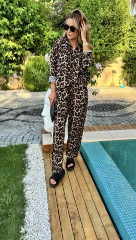 Norton Kahve Leopar Takım