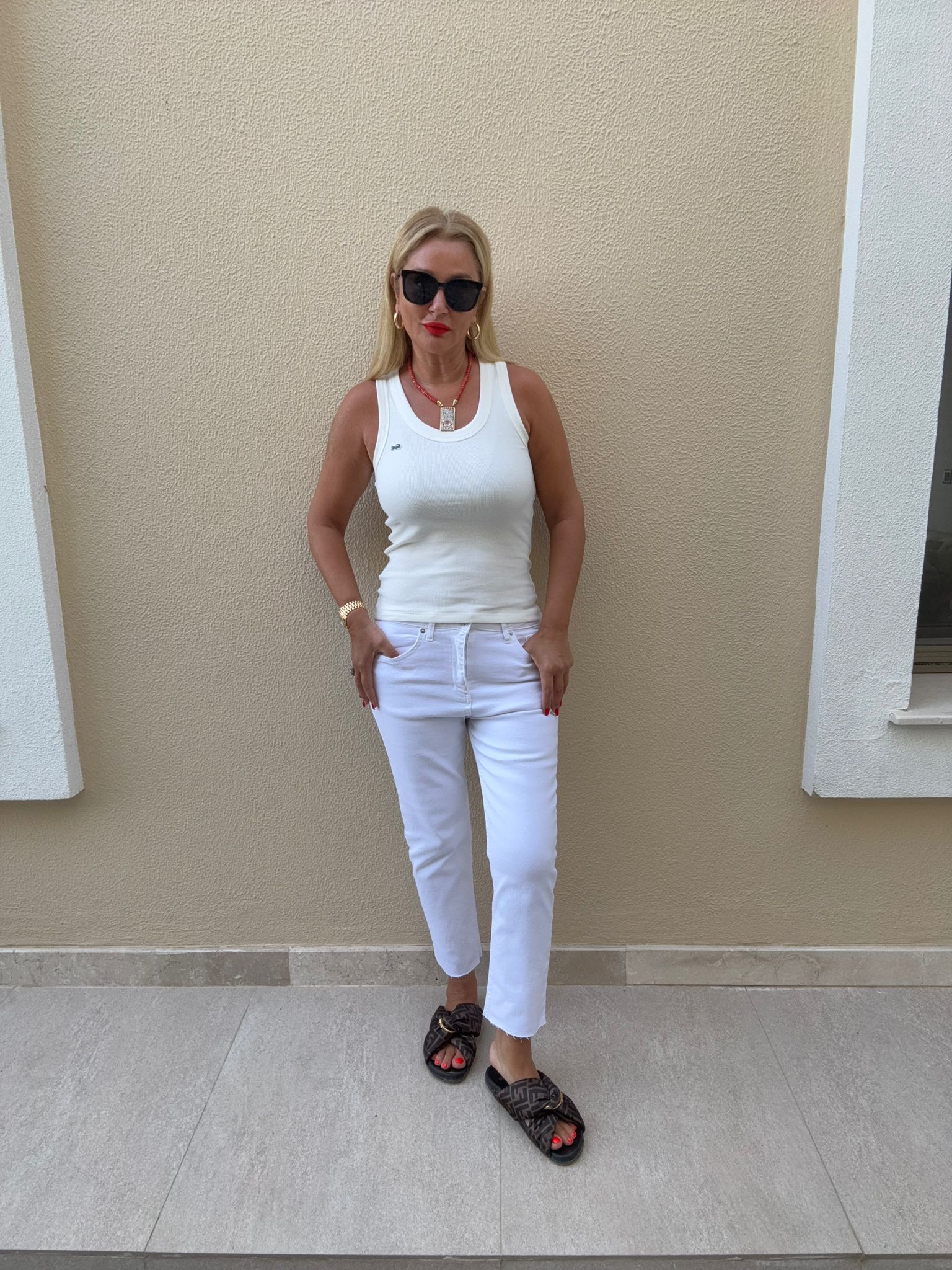 Wiens Kadın Beyaz Paça Kesik Kot Pantolon S - BEYAZ