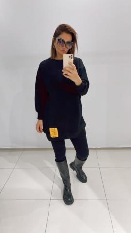 Petri Siyah Sweat Elbise