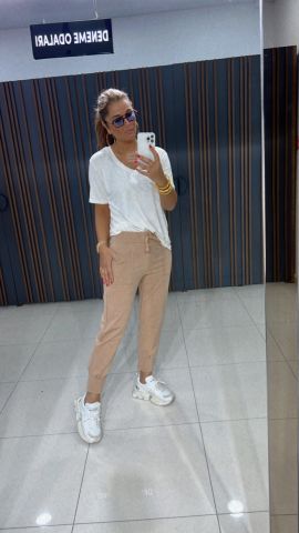 Aura Bej Eşofman Altı