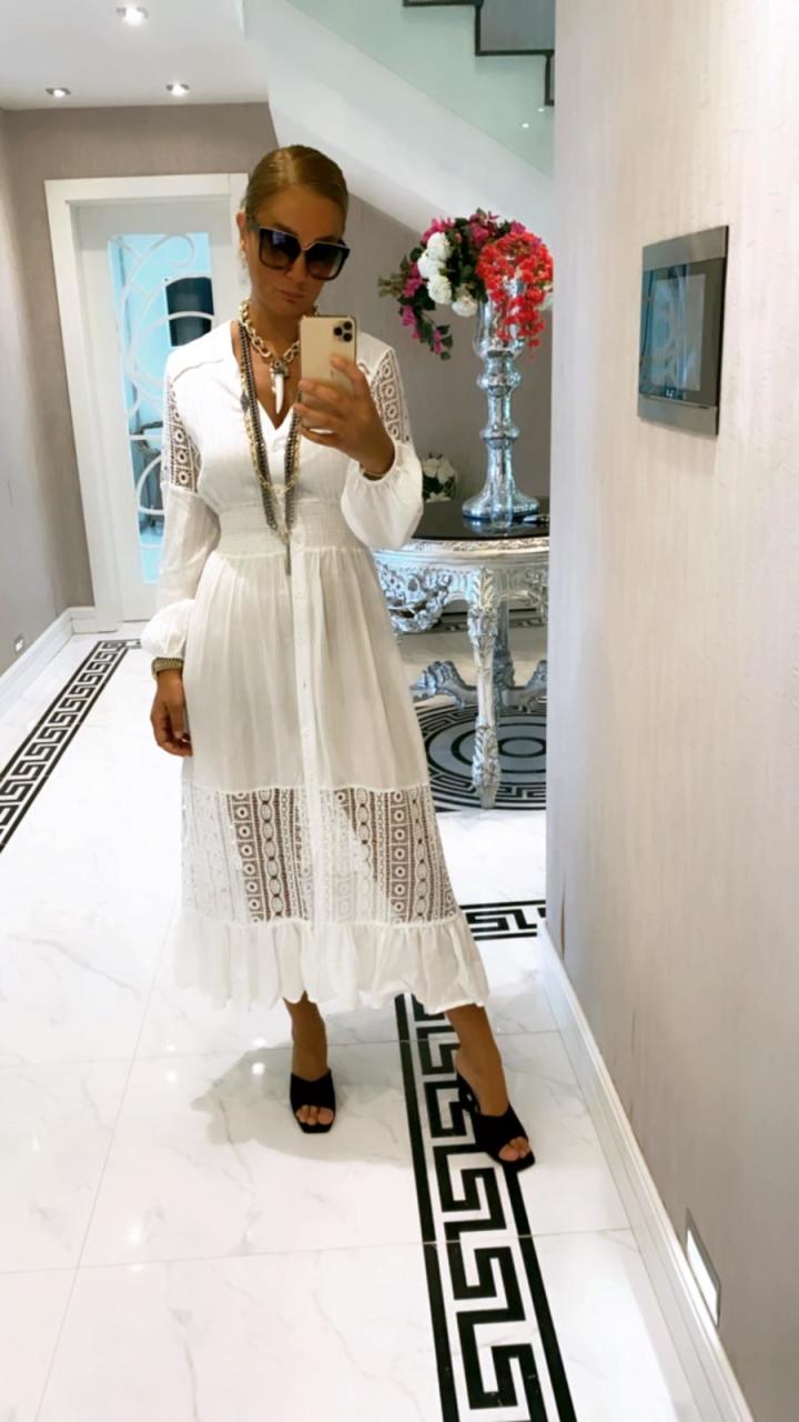 Sandra Ekru Elbise