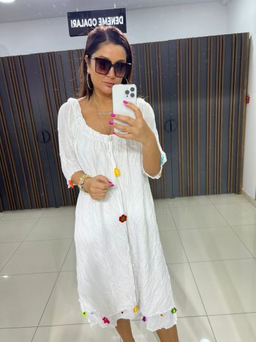 Letia Beyaz Elbise