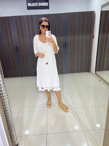 Letia Beyaz Elbise