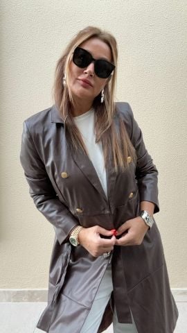 Holy Kahve Deri Trench